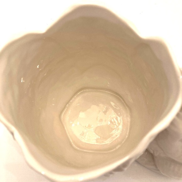 Bunny Cabbage Planter Grace Fine Porcelain 9" Figurine White Rabbit - Picture 8 of 12